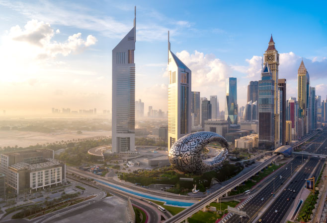 Dubai in January with pleasant weather for outdoor activities