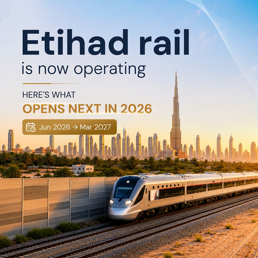 Etihad Rail passenger services are currently operating