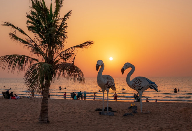 Flamingo Beach Ras Al Khaimah Sunset view Flamingo Beach Ras Al Khaimah Sunset view