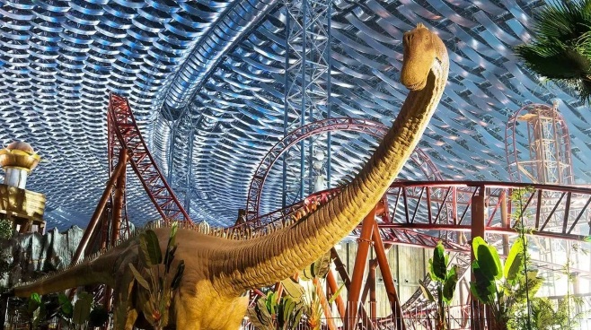 Dinosaur adventure in Jurassic-era