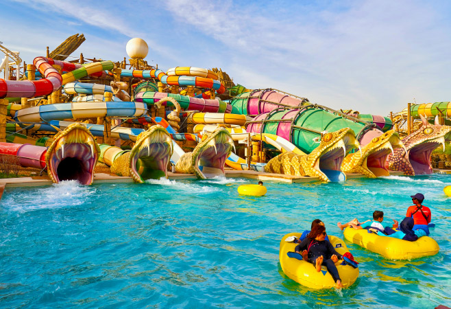 Slithers slides in Yas Waterworld aquapark