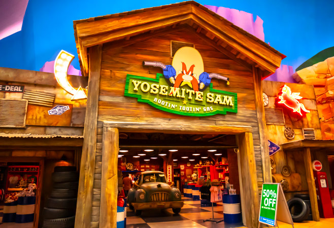 The park features characters from Warner Bros